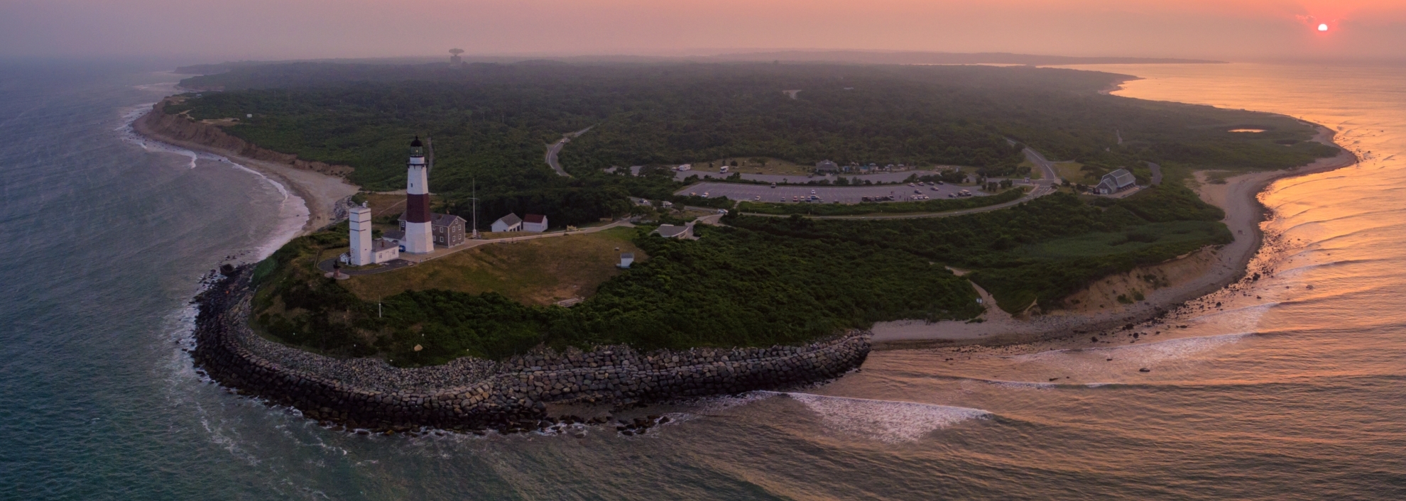 Aerial view of Montauk Point Long Island New York